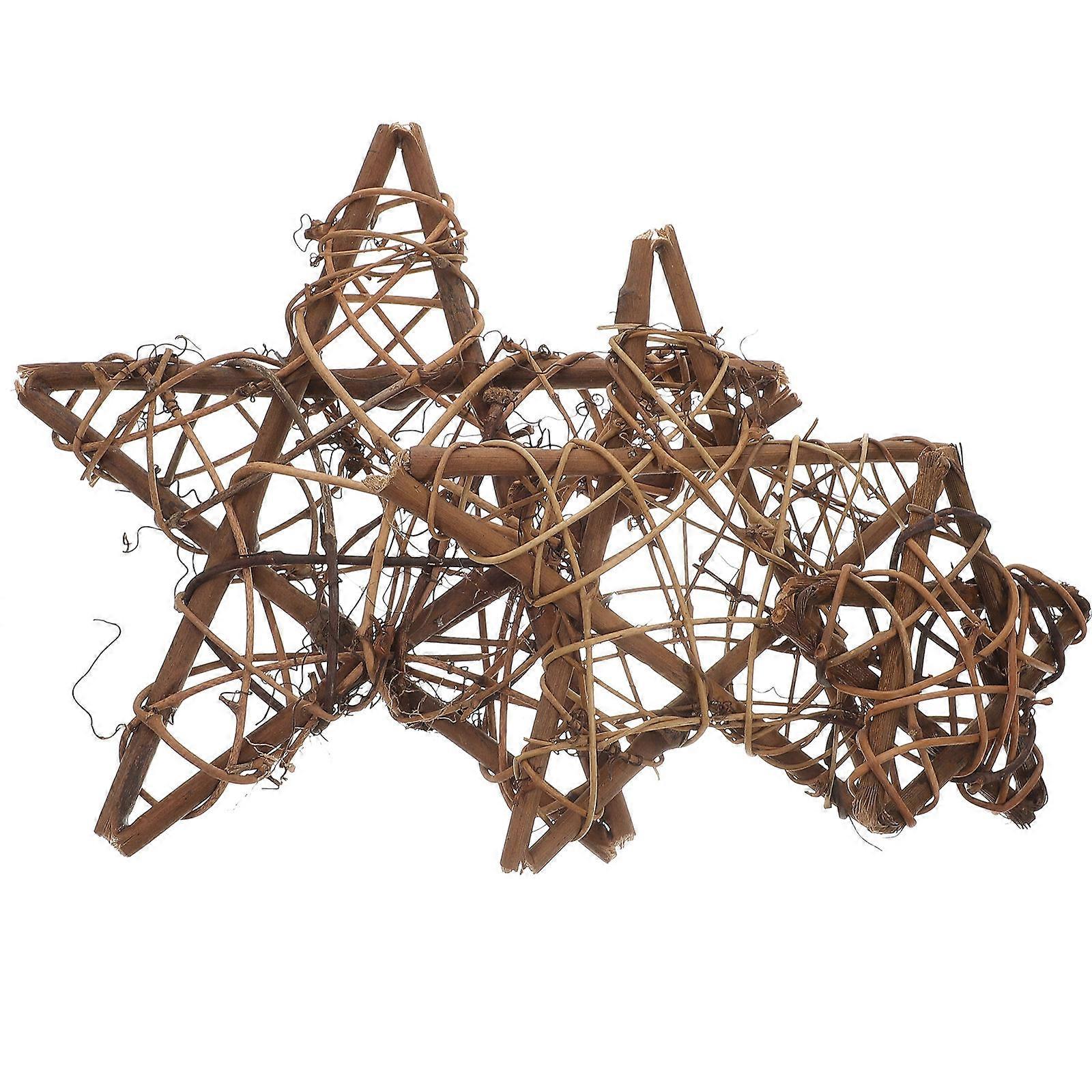 3pcs DIY Star Rattan Wreath Kit with Natural Vine Branch Ring – Versatile Crafting Supply for Christmas and Holiday Home Decorations