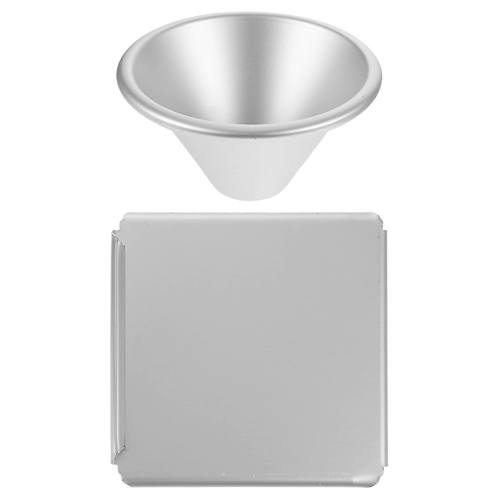 Cupcake Moulds Aluminium Alloy Pudding Making Diy Food Making Tool Conical Shape Silver 12.5X12.5X6.5CM Bakers Diy Enthusiasts 1Pack