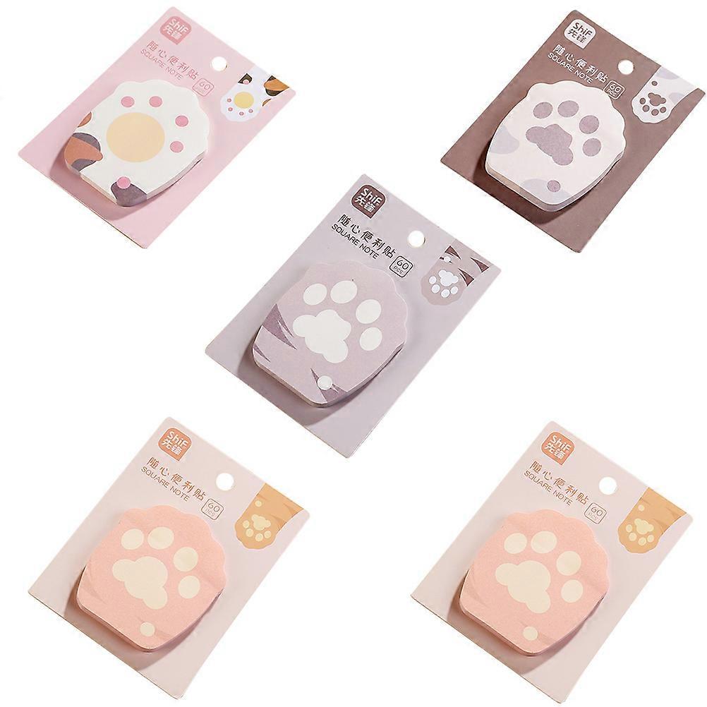 Cute Notepad Self-Adhesive Stick Notes Writing Reminders Work Hours Events Holidays 5Pcs