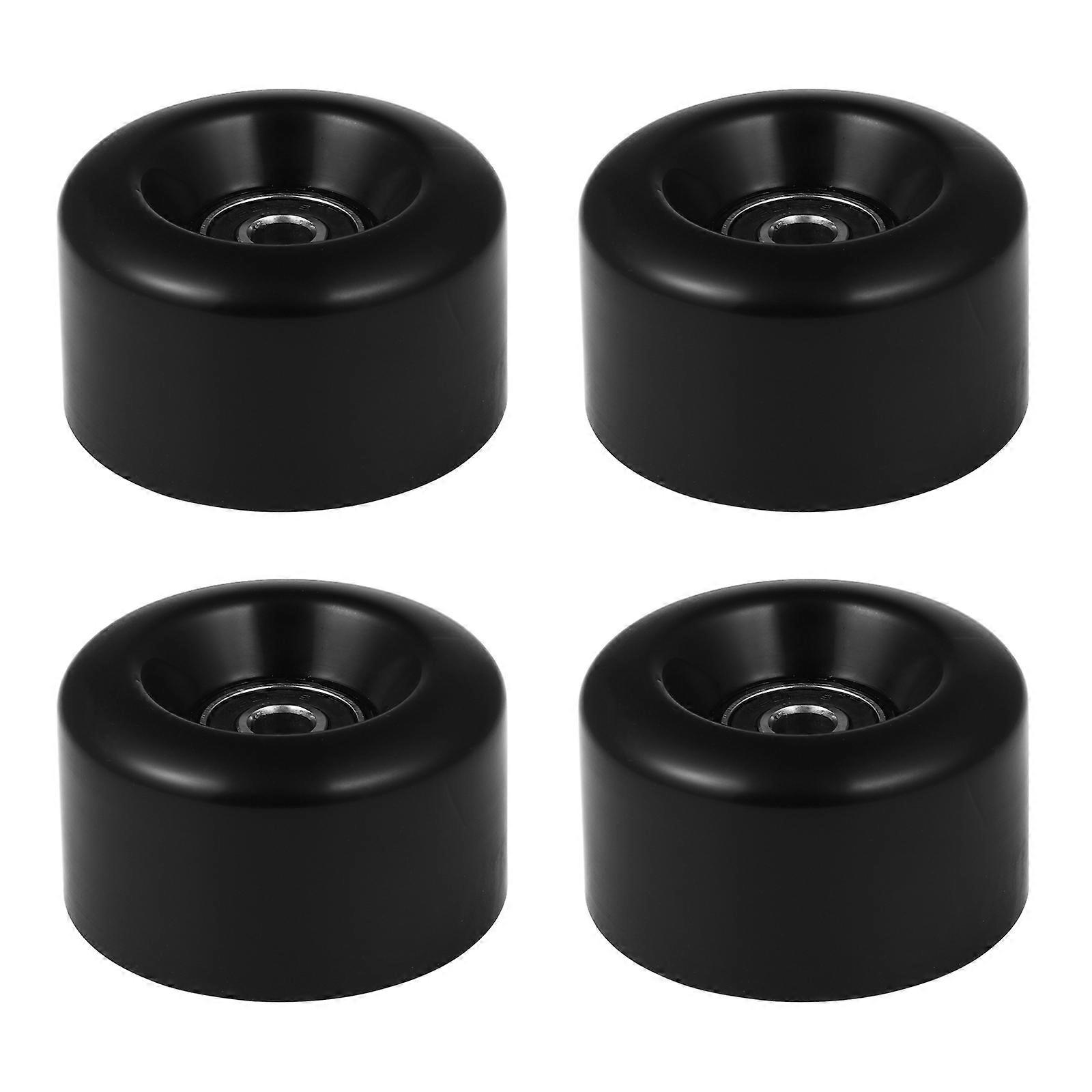 4pcs Wear Resistant PU Double Row Wheels with Bearings for Roller Skates, Smooth and Quiet Performance – Compatible with Skateboards, Scooters for