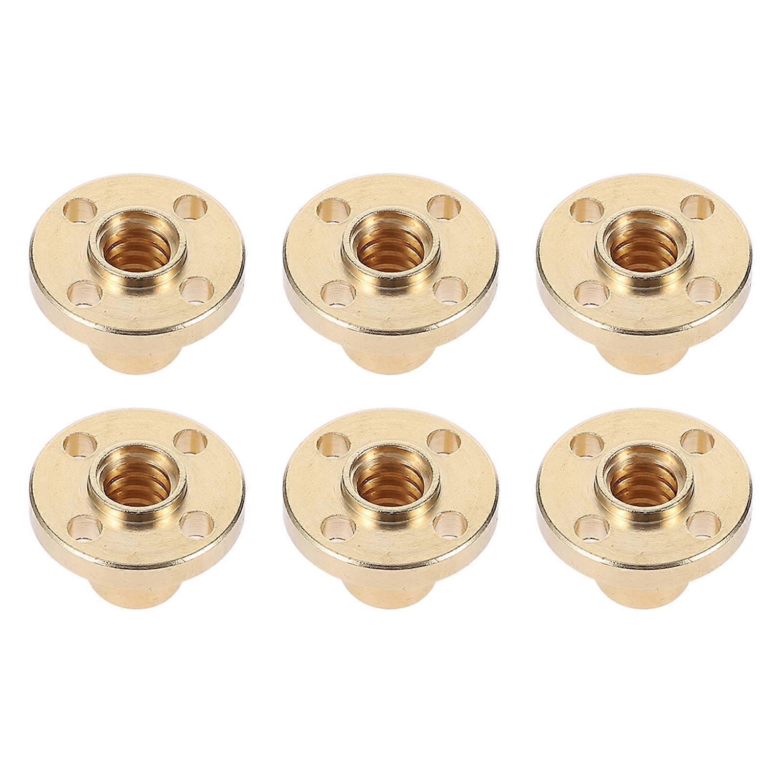 Machine Screw 3D Printer Parts Nut Golden 2X2CM Smooth Operation 6Pcs