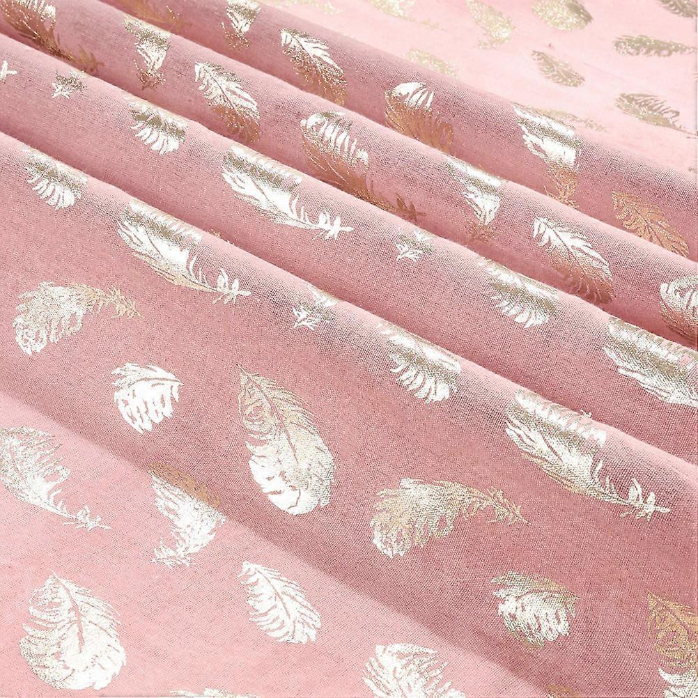 Linen Tablecloth Pink Cotton Decor Dining Table Cloth Dustproof Outdoor Use 135x175cm 1Pack