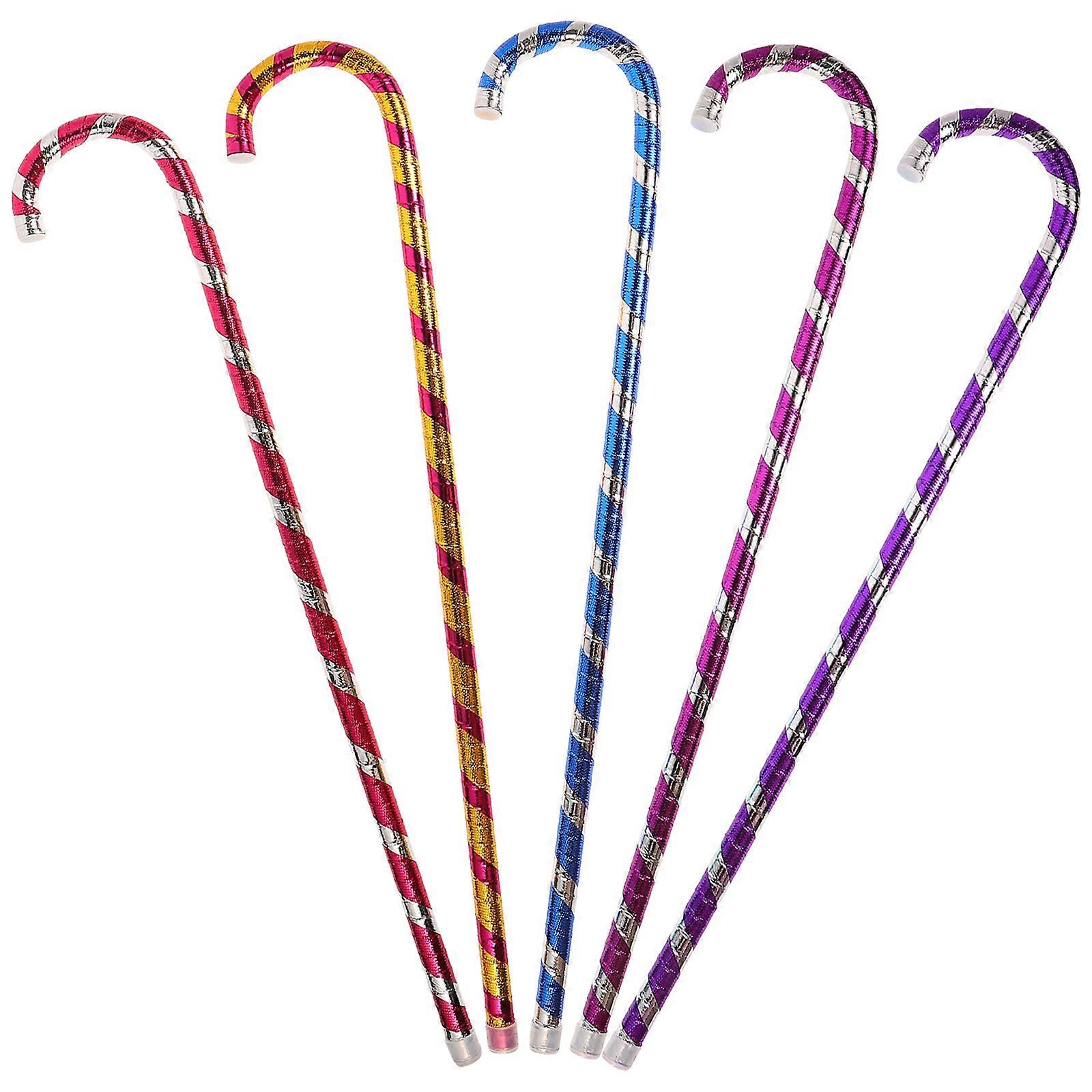 Toy Walking Stick Crutch Jazz Dance Props Stage Performance Decorative 5Pcs Kids 23.58X4.32X0.71in