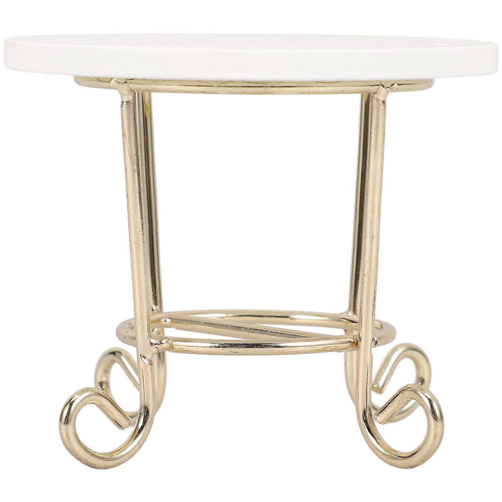 Coffee Table for Doll House Decor with Realistic Details Crafted from Wood and Metal