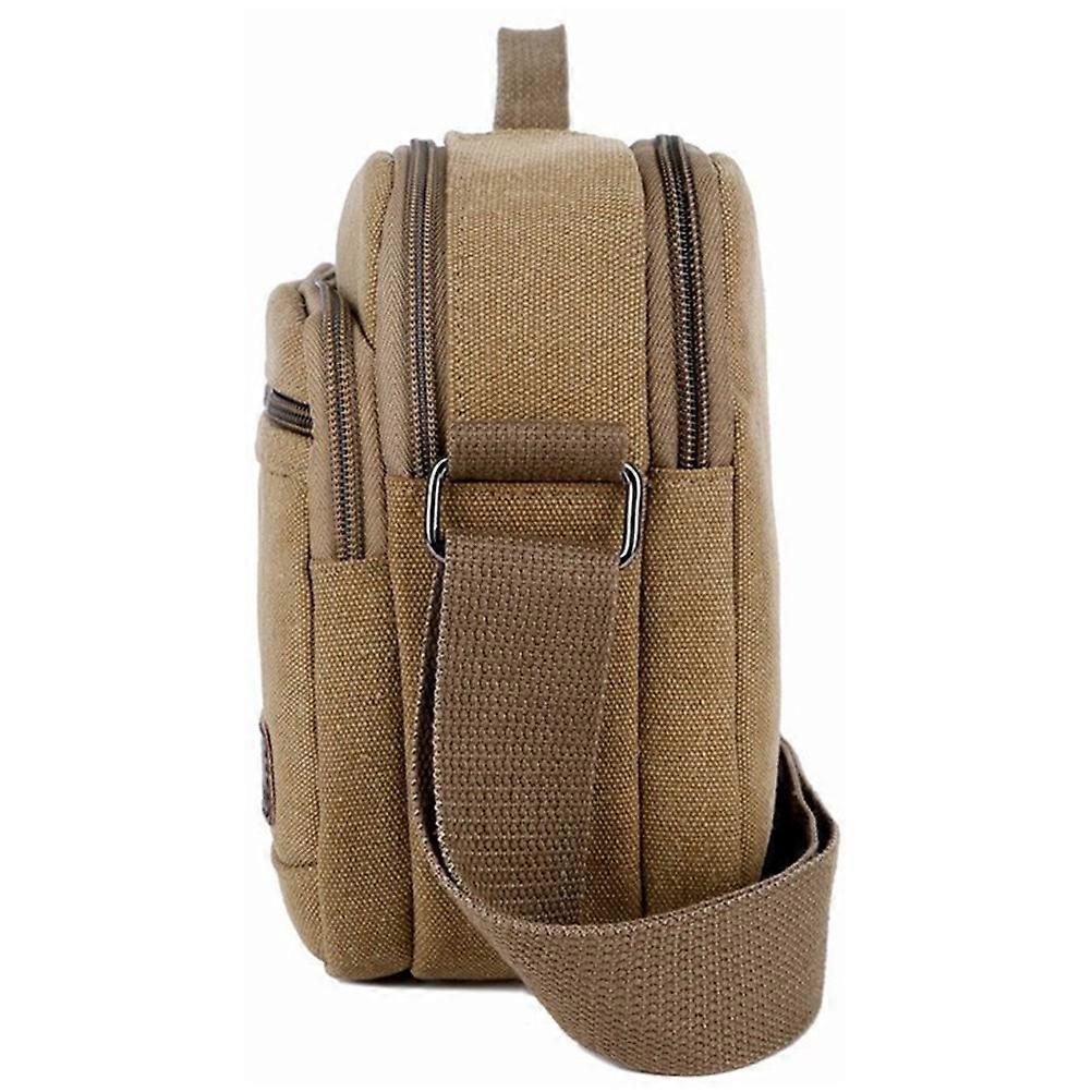 Canvas Messenger Bag for Men Rectangular Shape Hiking 26.00X22.00X10.00cm Storage 1Pack