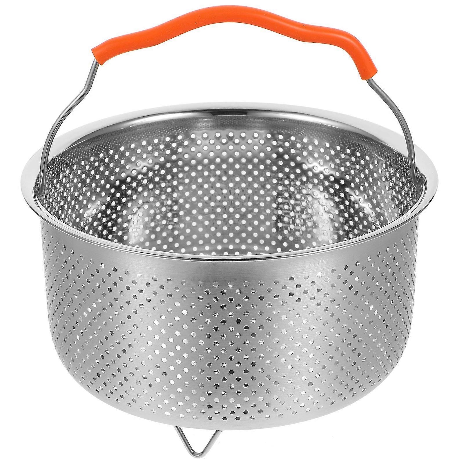 Steaming Basket Stainless Steel Rice Cooker Steam Rack Food Steaming Silver 1Pcs