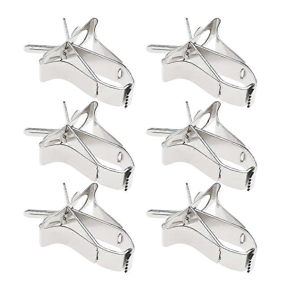 תוכי פירות ירקות קליפס כלוב ציפורים מזון מהדק לשימוש ביתי 5x3.3 ס"מ כסף 6 יחידות