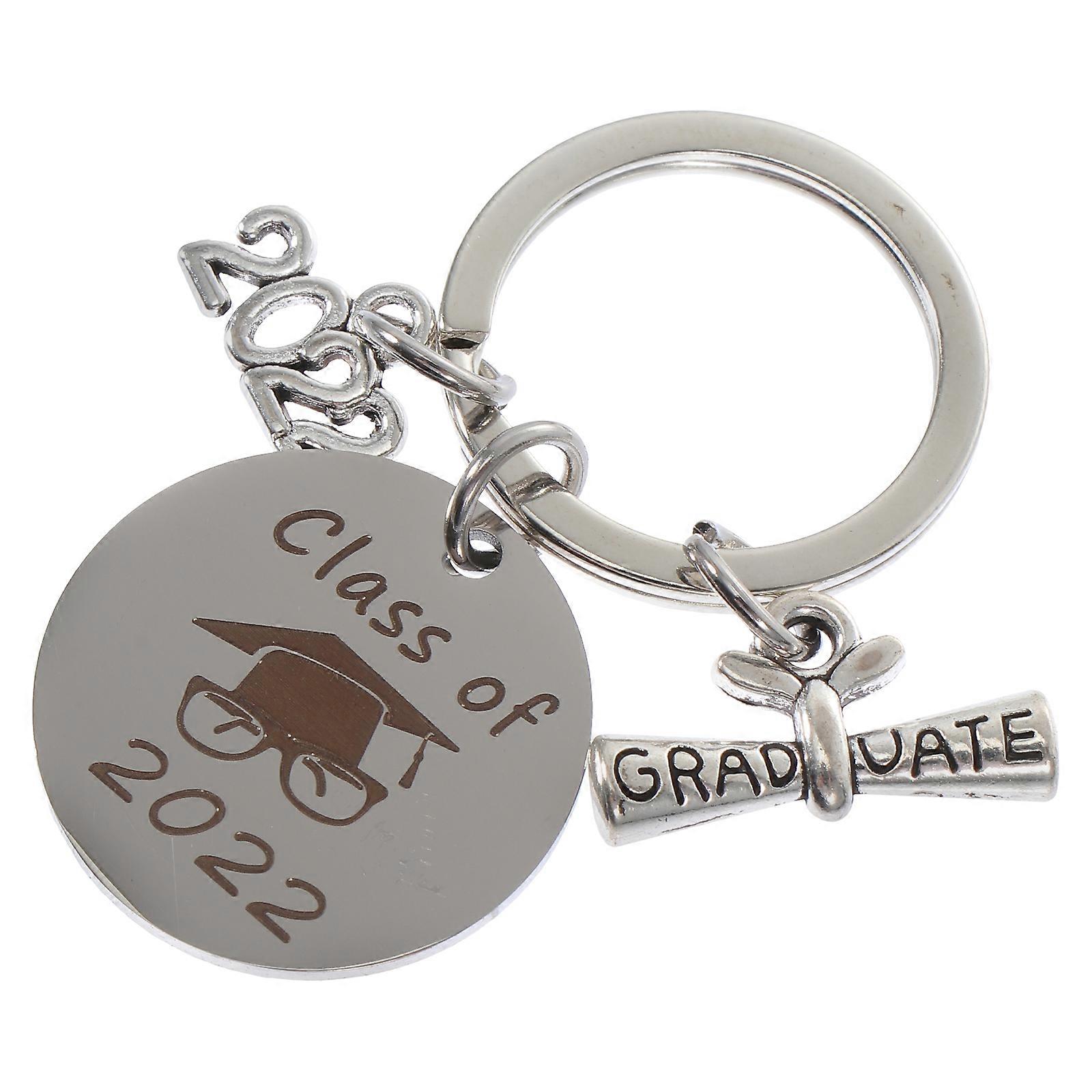 Graduation Keychain Graduation Key Ring present Keychain Silver 2.5CM 1Pack