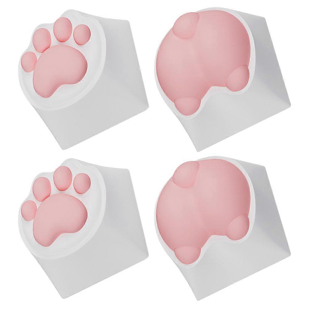 4pcs Cat Paw Keycaps for Mechanical Keyboards – Skin Friendly, Easy Install, Cat Themed Design for Gamers and Cat Lovers