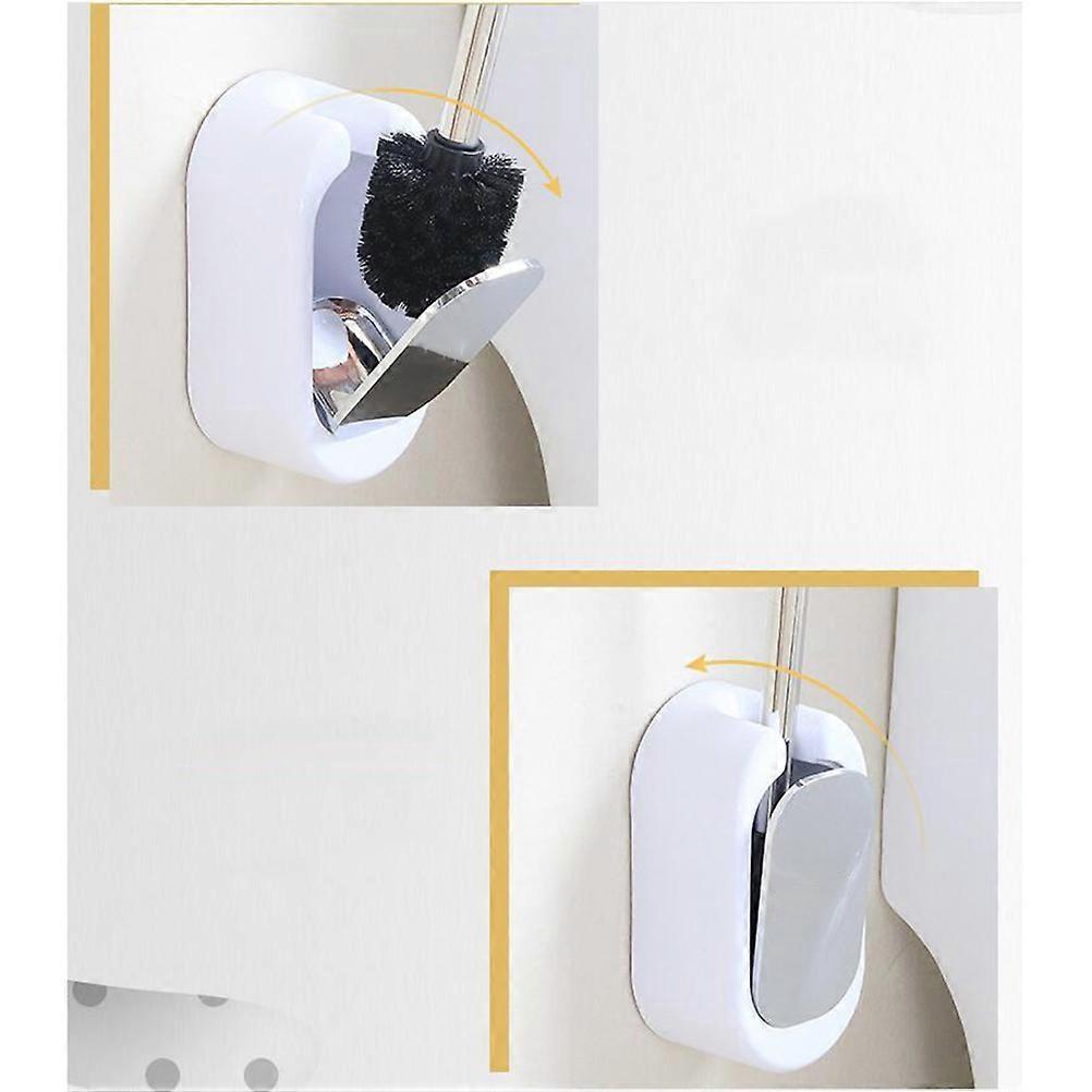 壁掛け式トイレブラシセットステンレス鋼家庭用バスルームホワイト37.00X9.70X7.50CMお手入れが簡単1セット