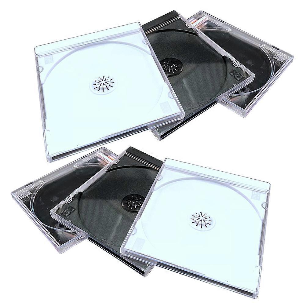 CD Storage Case DVD Box for Home Cinema Daily Use Portable 6Pcs White and Grey Rectangular