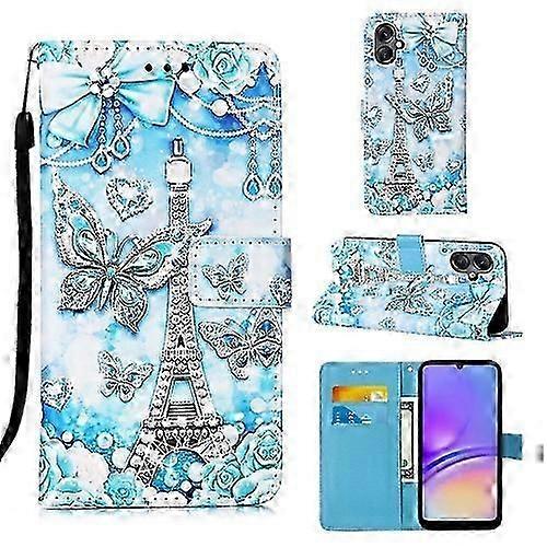 For Samsung Galaxy A05 Colored Drawing Pattern Plain Weave Leather Mobile Phone Case