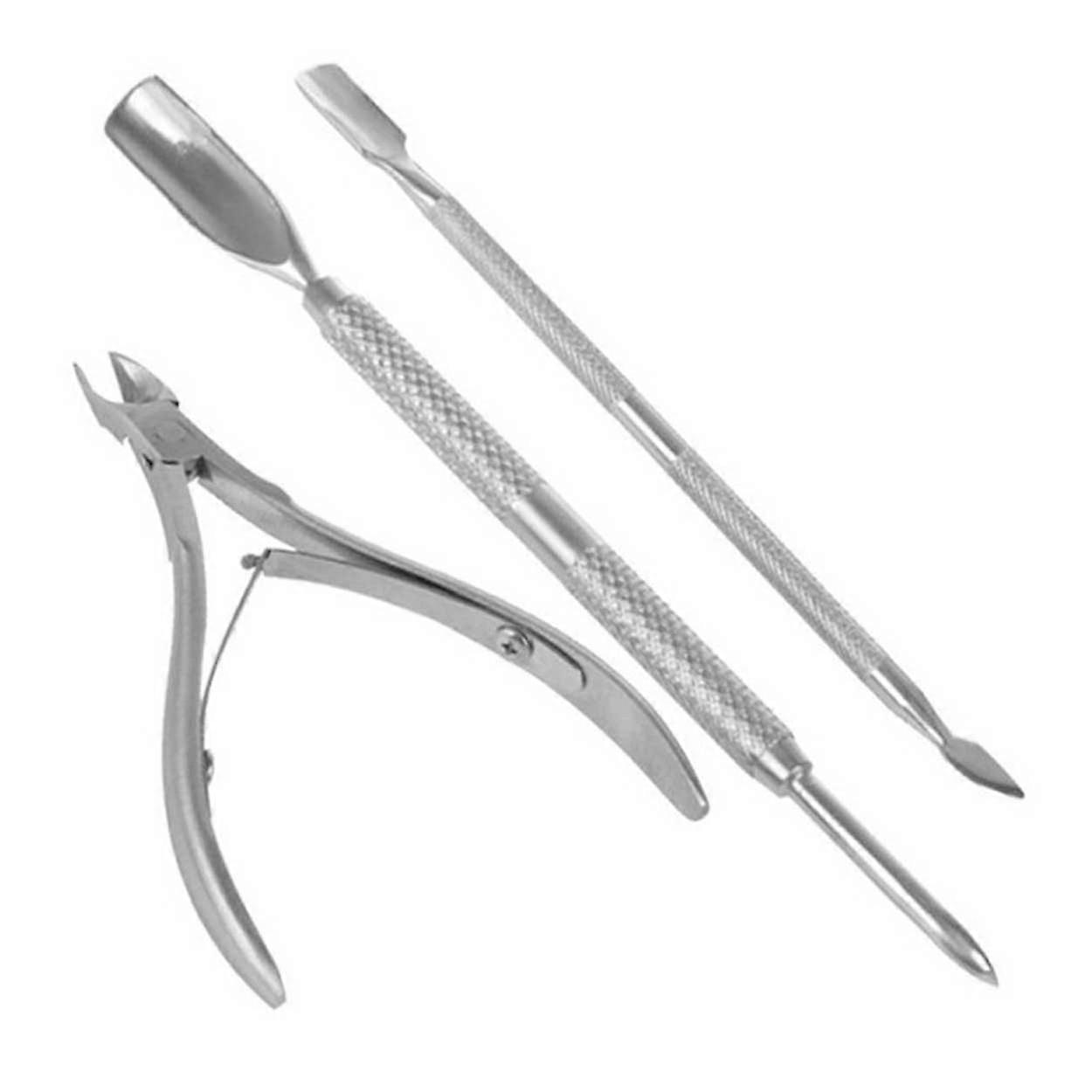 Cuticle Kit - Cuticle Scissors and Cuticle Pusher silver