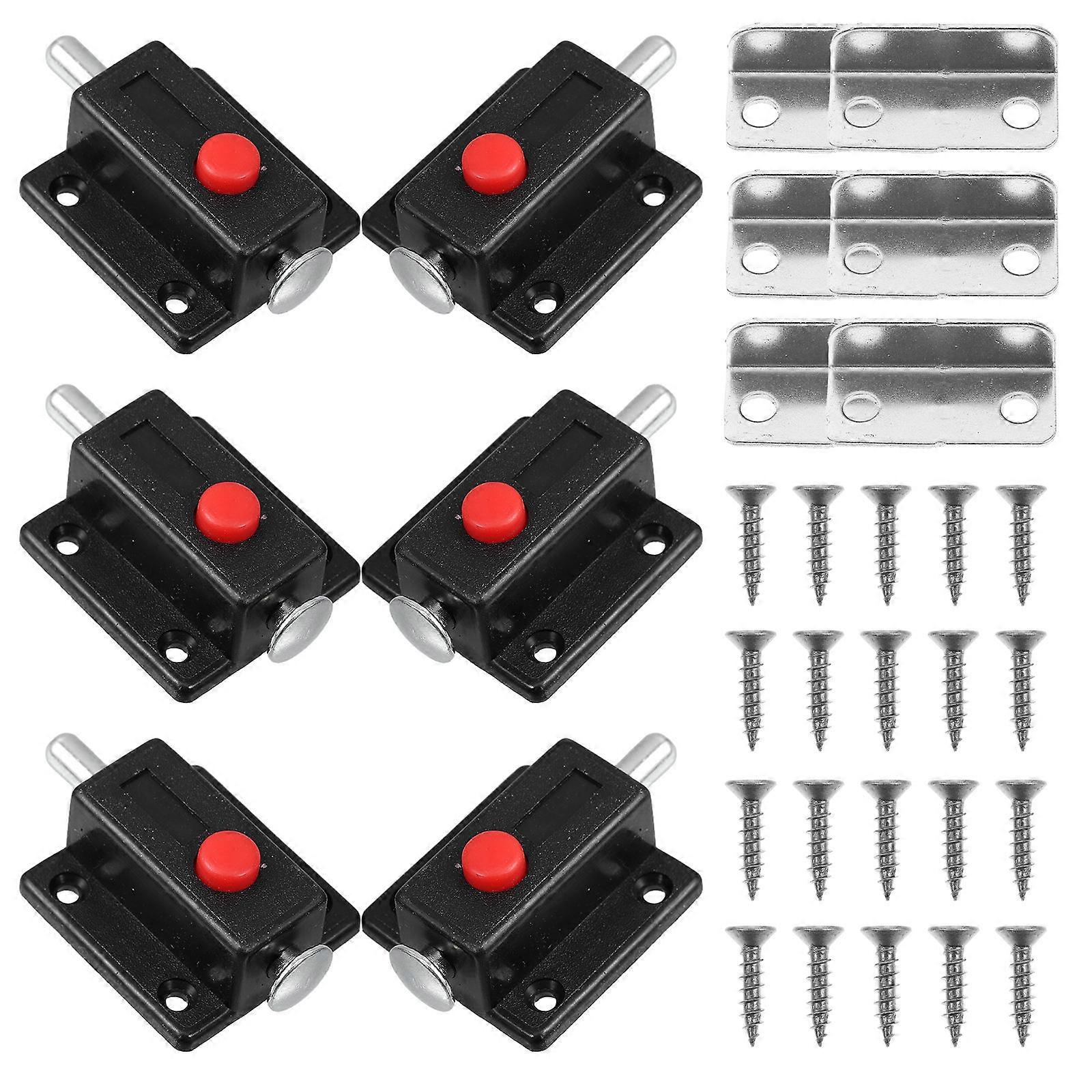 Universal Latch Spring Loaded Latch with Switch Button for Cabinet Doors .00X1.40X0.90CM Material 6Pcs