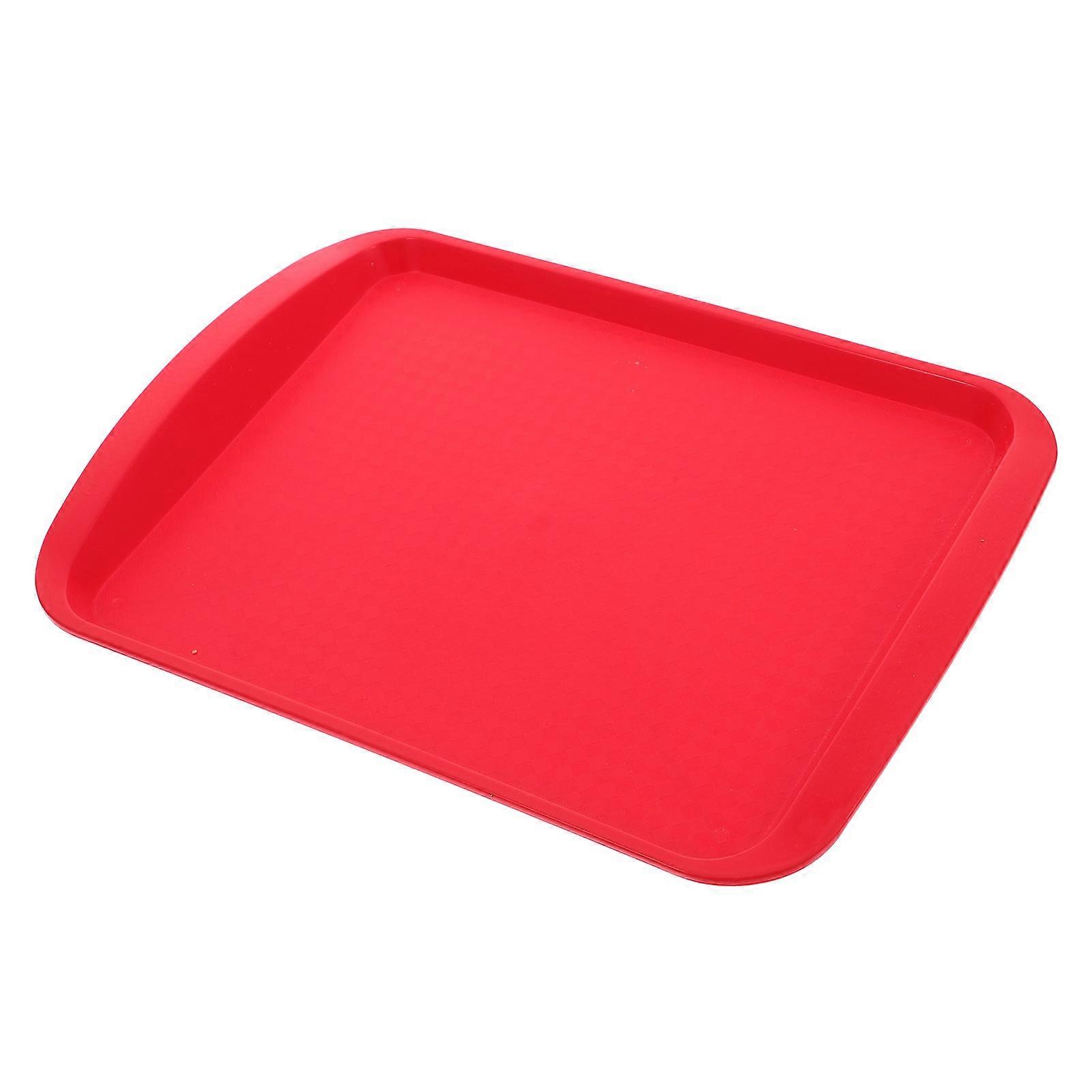 Serving Tray Rectangle Decorative Tray for Snack Restaurant Red 36.00X25.60X2.80CM Food Serving 1Set
