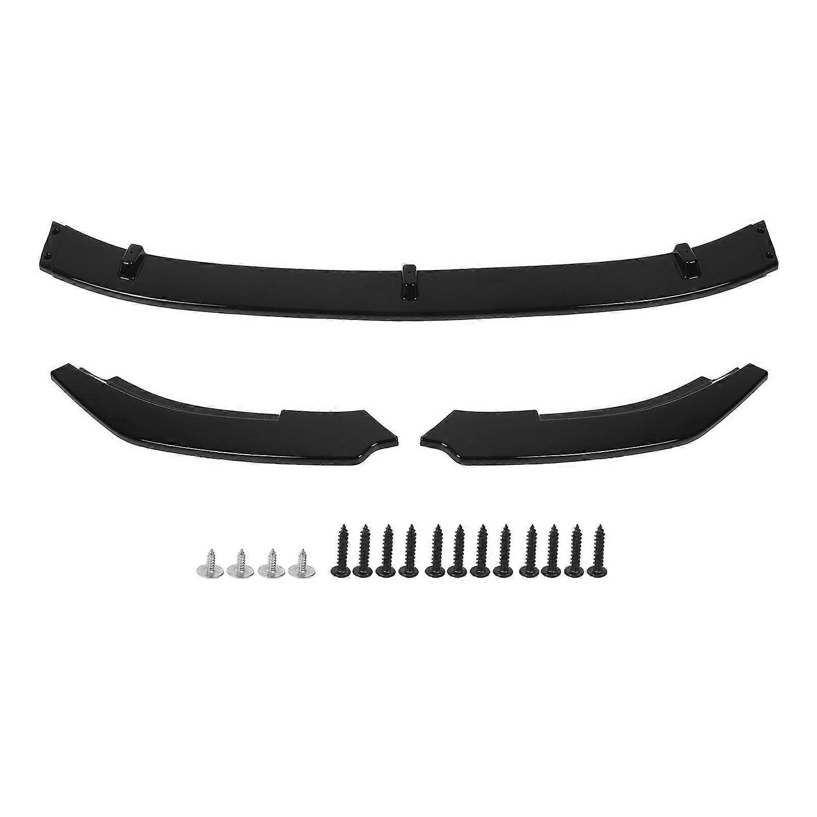 3pcs Front Bumper Lip Splitter Kits High Strength ABS Bumper Lip Spoiler Diffuser Replacement for MK6 R20 R 2008~2013 Glossy Black MK18197