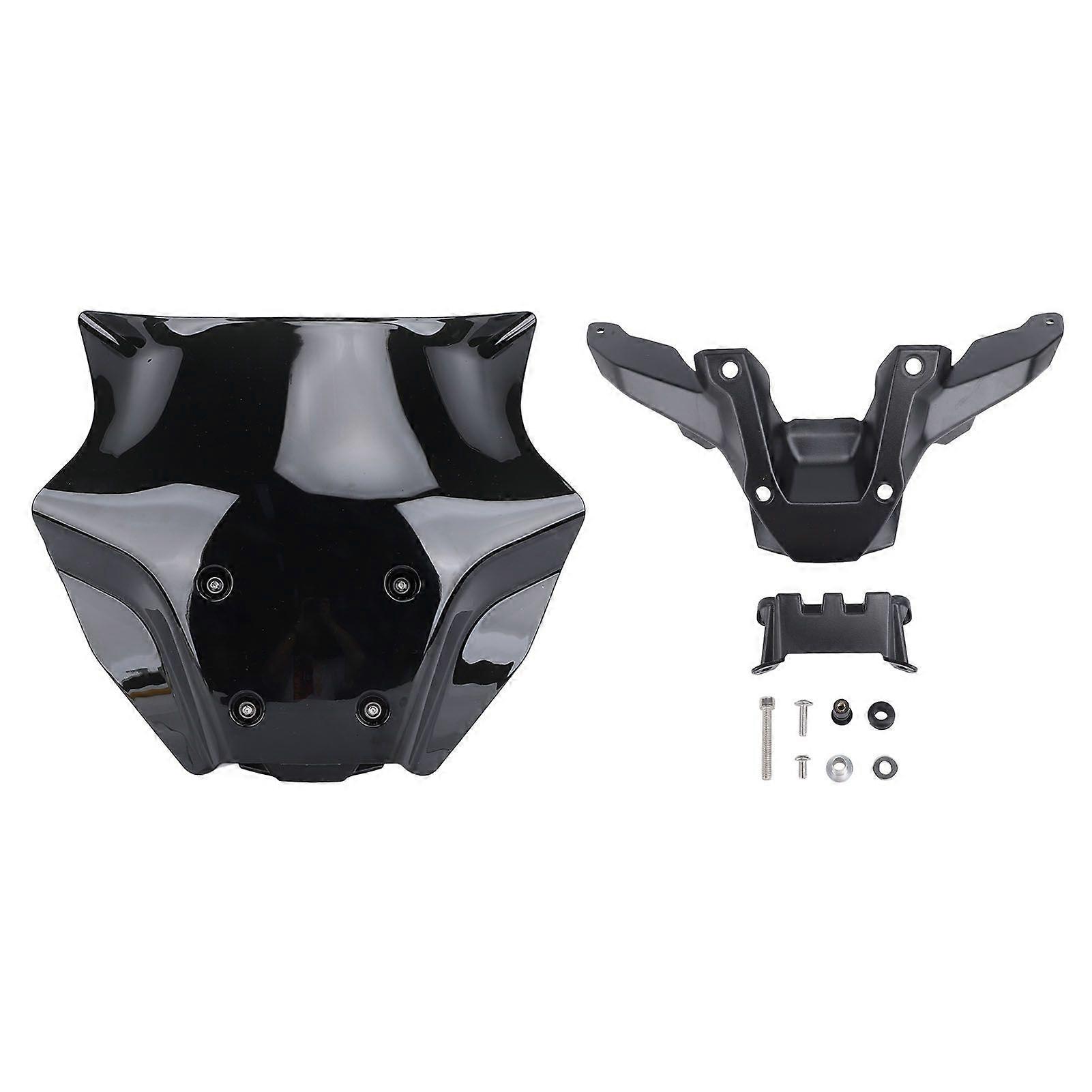 Motorcycle Front Windshield Reduce Wind Drag Enhanced Aerodynamics Windscreen Wind Deflector for MT~09 2024 and Later Black MK52919
