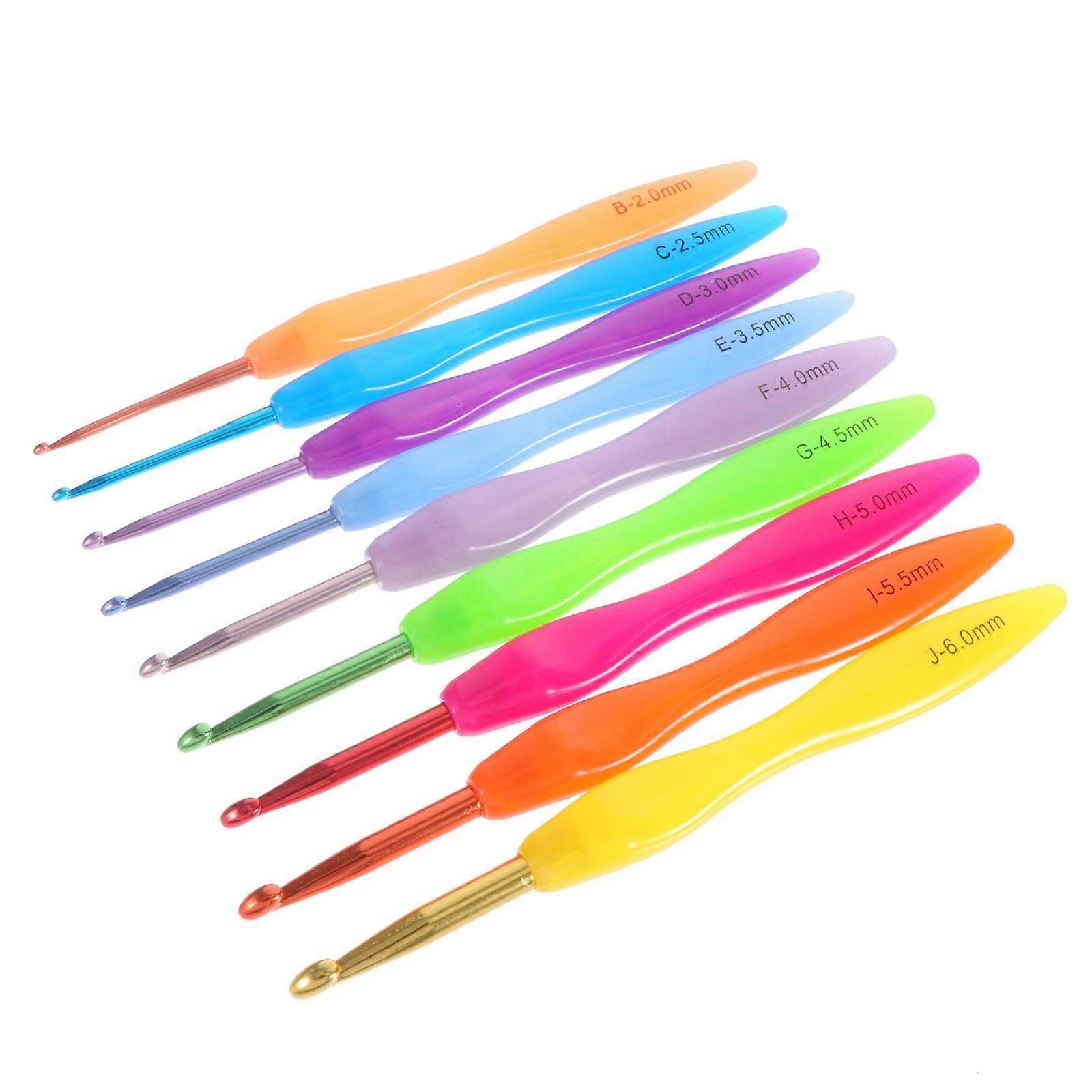 Crochet Needles For Crocheting Yarn Knitting Tools Diy Activities Assorted Color 14.5X1.5cm Knitting 9Pcs