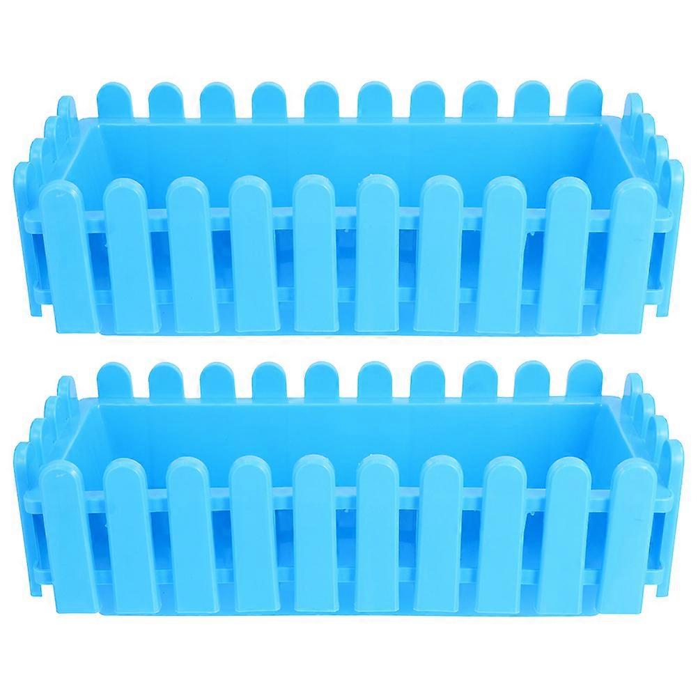 Fence Planter Rectangular Flower Pot Homeowners 32.00X15.00X10.50cm 2Pcs