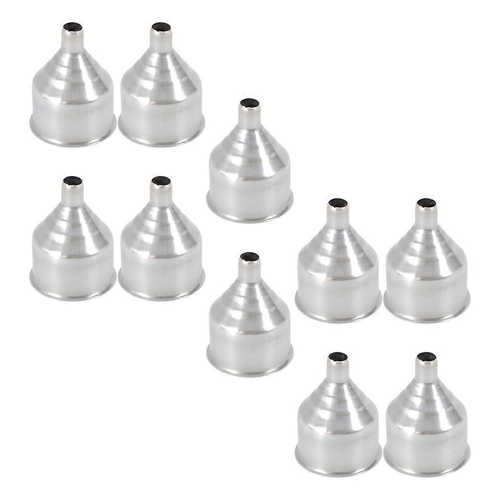 Stainless Steel Funnel Set 10pcs Reusable Kitchen Strainers for Oil, Wine, Cooking & Baking, Easy to Clean, Silver Finish