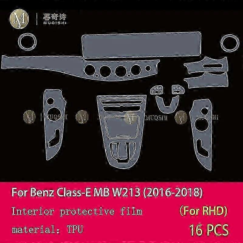 Car Interior Protection Film for a Certain Brand E-Class 2016-2018 - Transparent/Matte TPU Anti-Scratch