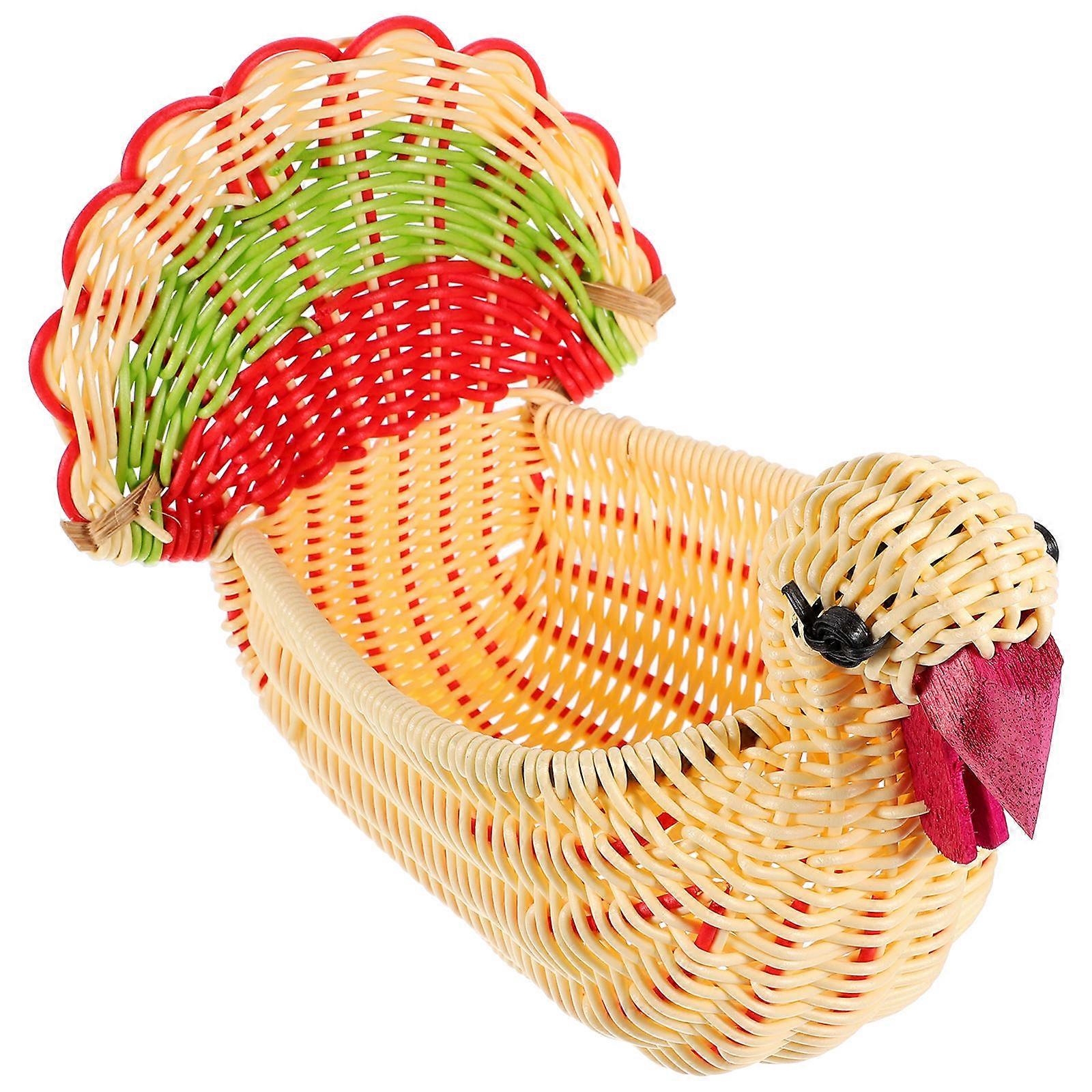 Fire Turkey Imitation Rattan Fruit Basket for Storage Use