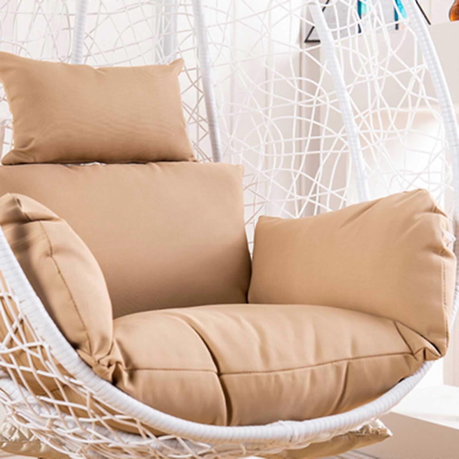 Egg Chair Cushion Only, Waterproof, Washable with Headrest, Khaki 1 Count