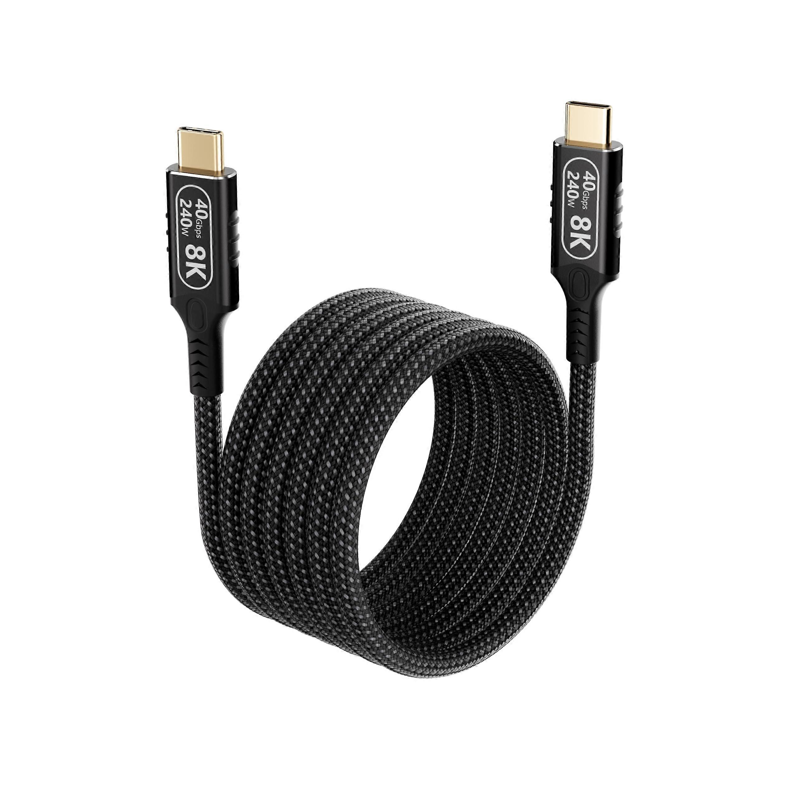 USB C to USB-C Cable TB4 Compatible 2 m USB 4 40 Gbps 240 W E-Marker 8K Video for Thunderbolt 3 Monitor SSD Hub