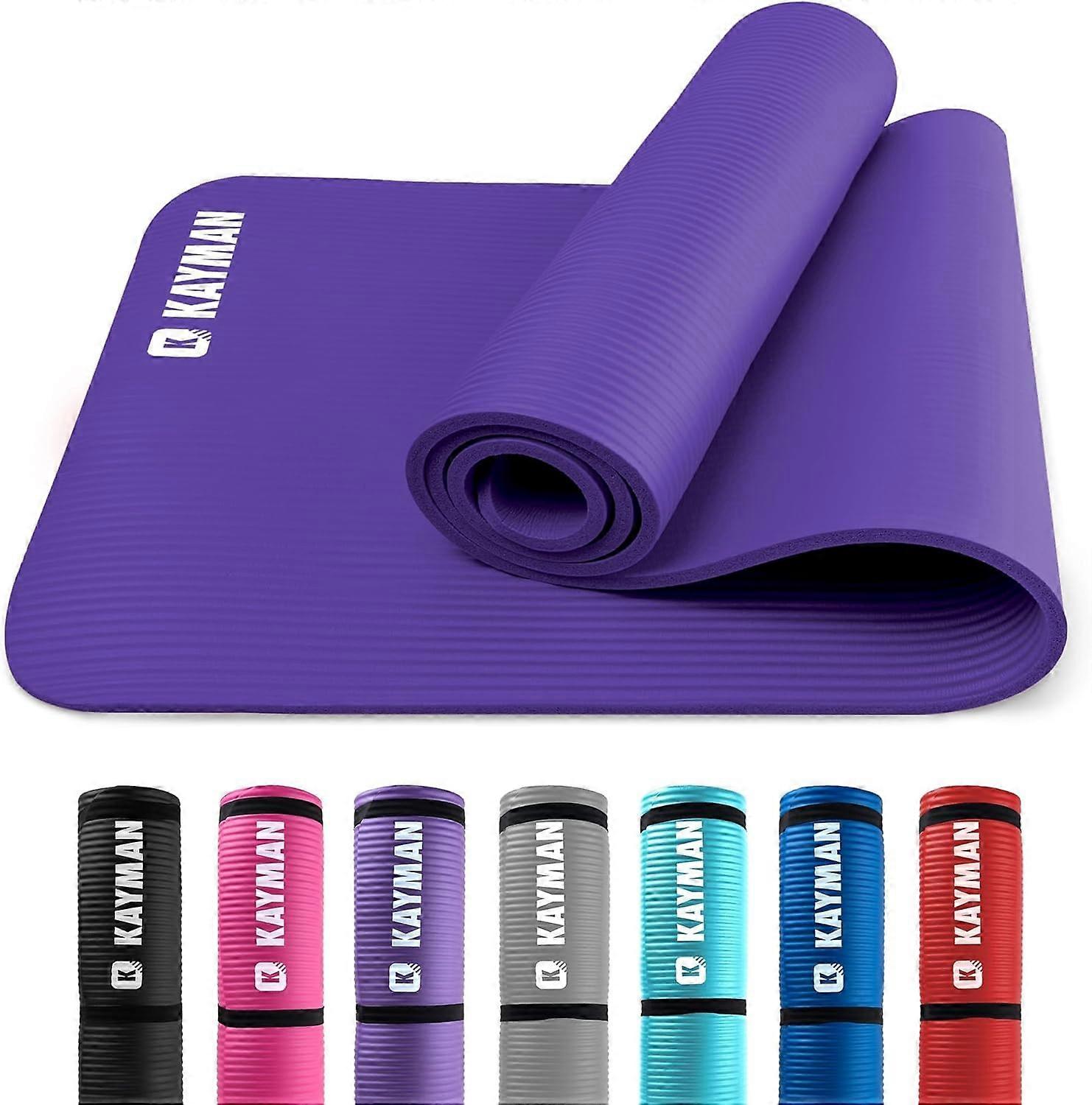 Multi-Use Extra Thick Foam Yoga Fitness Mat - Ideal Mat for Pilates, Training and Physiotherapy–183 x 60cm(Purple)