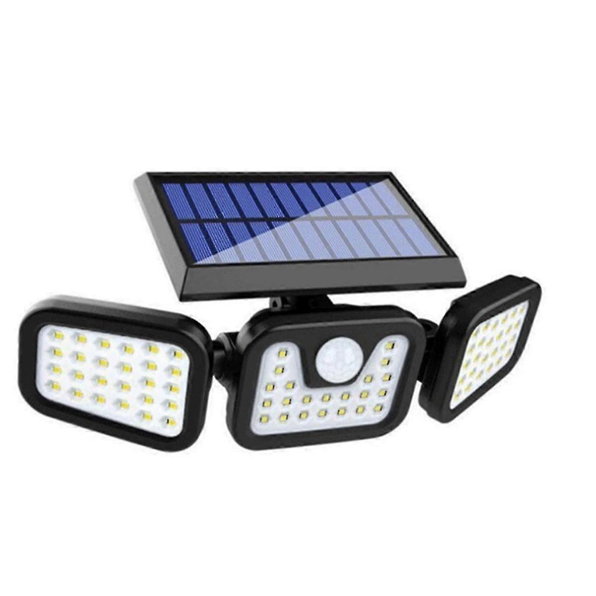 Waterproof 74LED Three-Head Foldable Smart Induction Outdoor Floodlight