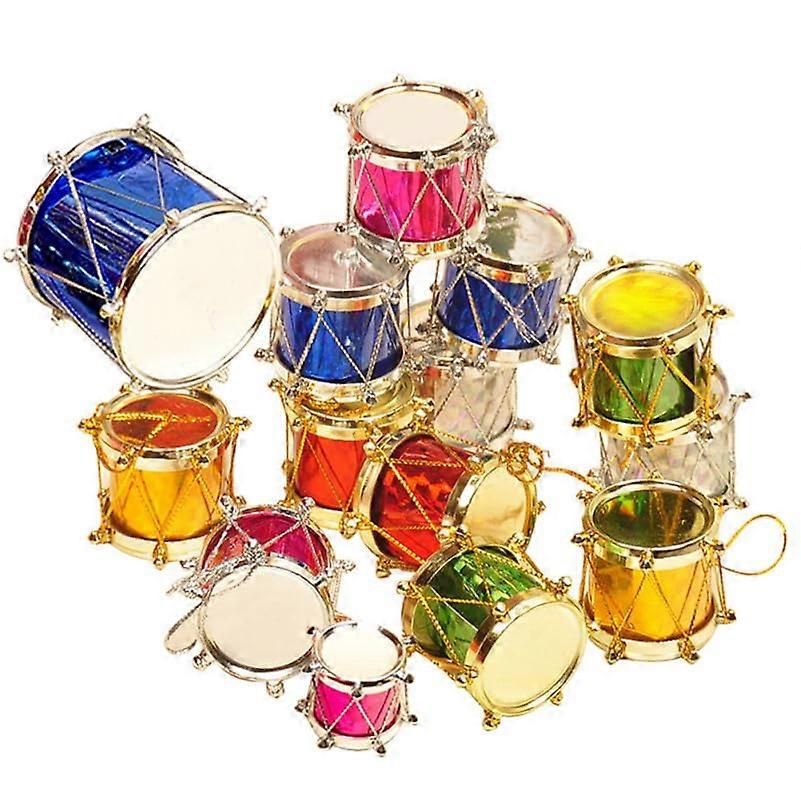 Christmas Drum 30-Pack Tree Pendants, Mini Drum Ornaments For Christmas Tree Decorations