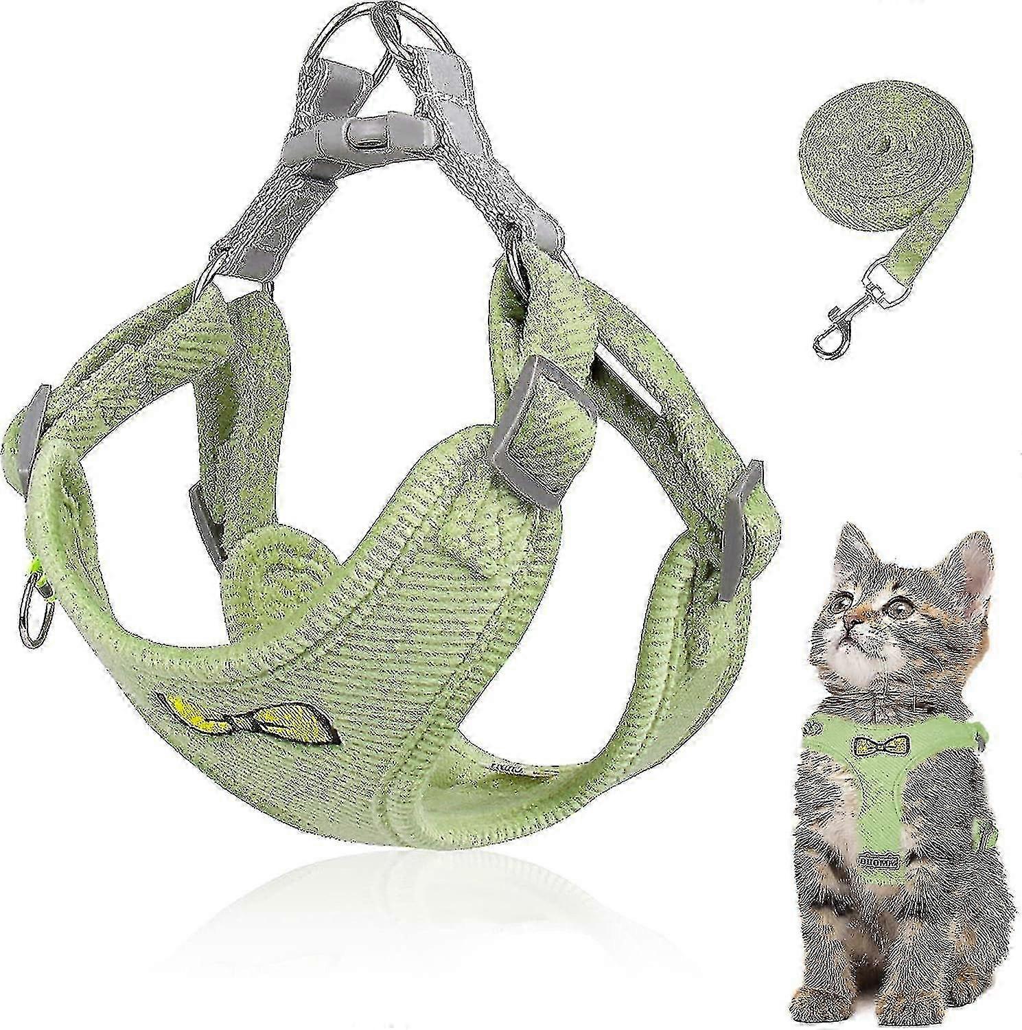Adjustable Polyester Cat Harness and Lead Set, Escape Proof Harness for Cats