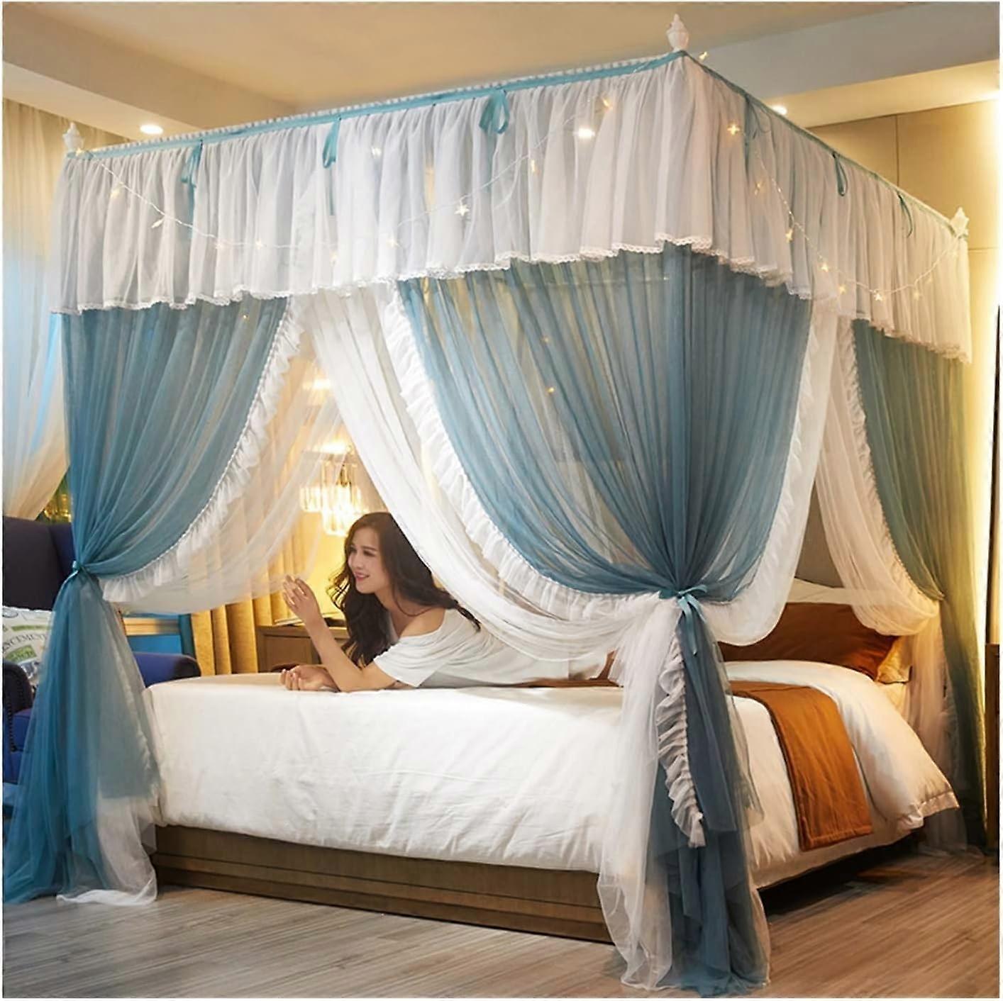 Bed Canopy with Stainless Steel Rails, 3Door Design – Mosquito Net (Style 2)