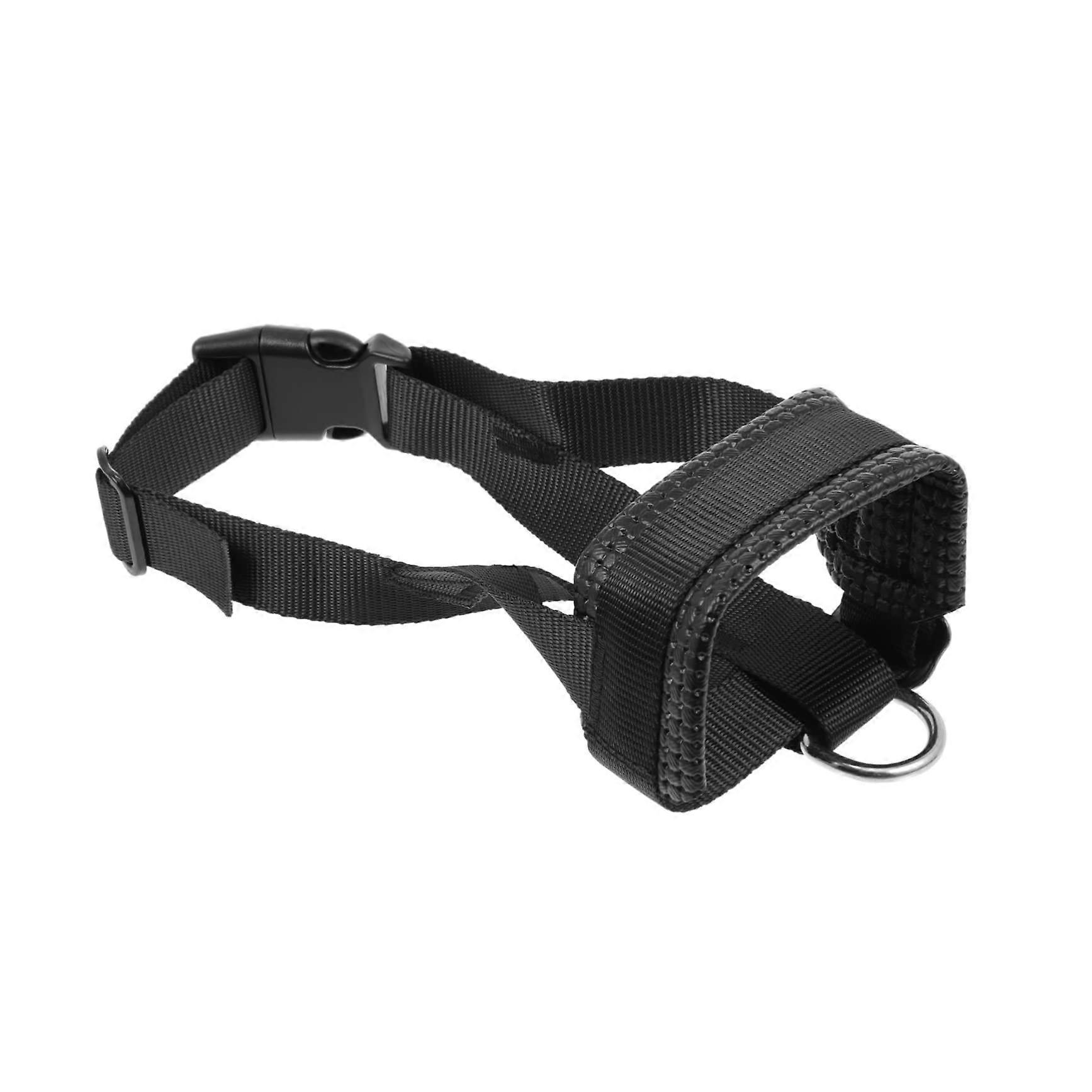 Adjustable dog muzzle made of breathable material to prevent chewing and unwanted behaviors, with a comfortable fit for...