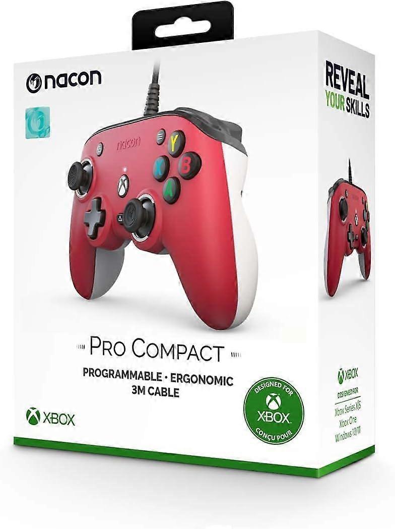 Nacon Pro Compact Programmable Wired Controller For Xbox X - Red