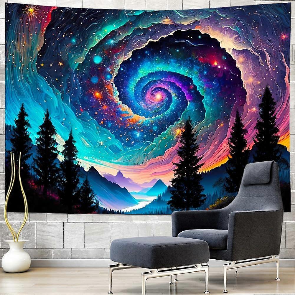 Galaxy Space Tapestry  Starry Sky Tapestry Trippy Mountain
