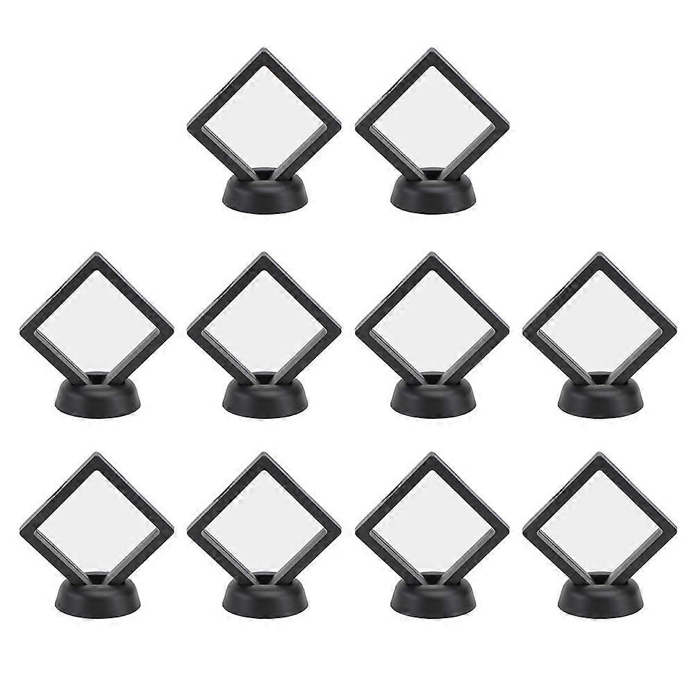 Black Ring Storage Rack 10pcs Elegant Floating Jewelry Display Stand with Base, Non Slip Design for Rings, Necklaces and More