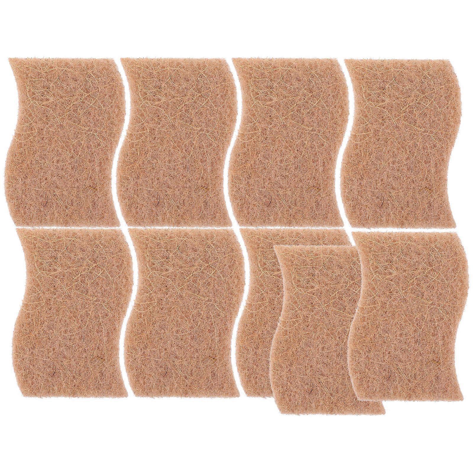 Multi-Function Dish Sponge Kitchen Cleaning Sponges Scrubbing Light Brown 9Pcs
