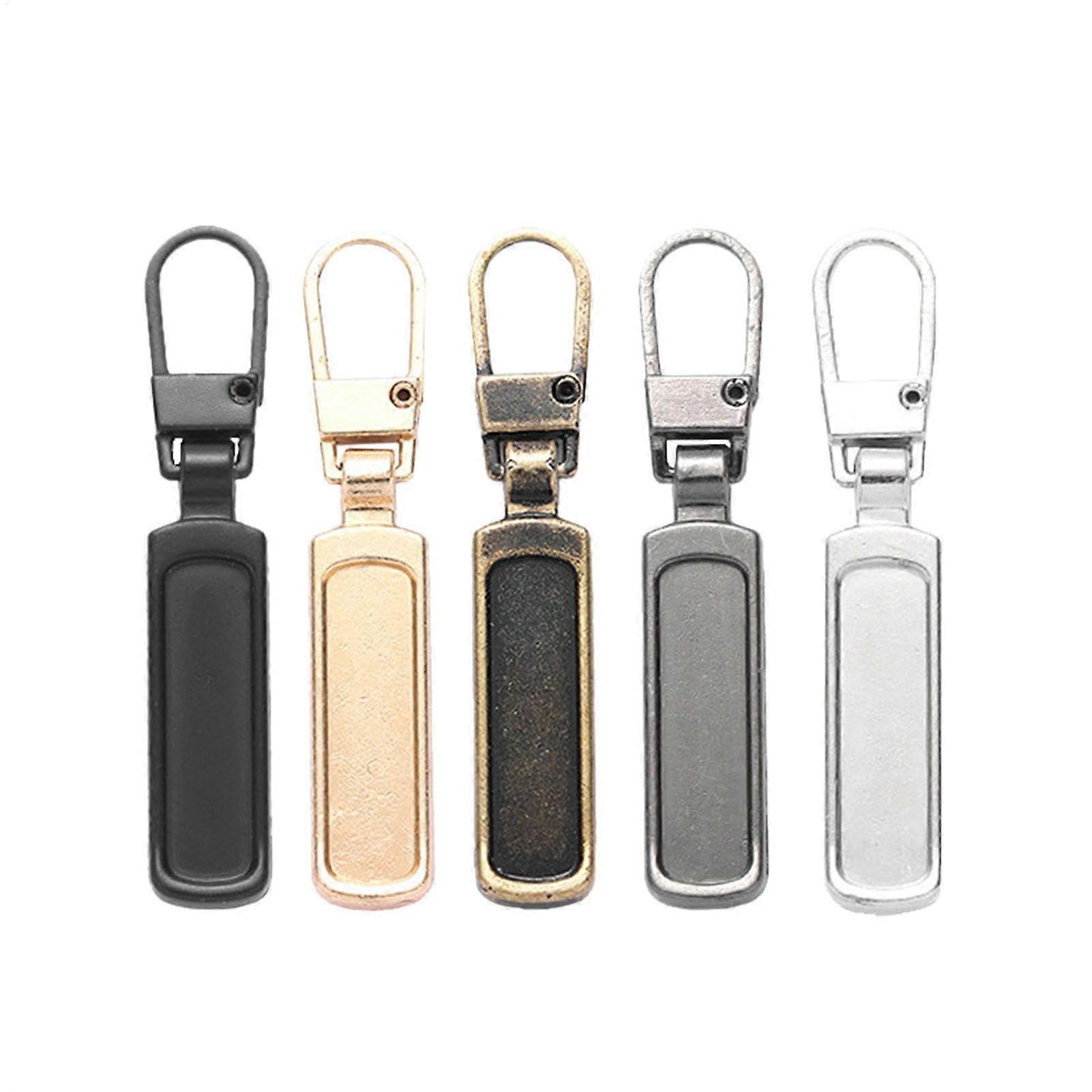 5 Metal Zipper Pulls Replacement | Zipper Slider Repair Tool | 5-Piece Zipper Extension Set for All Zipper Types