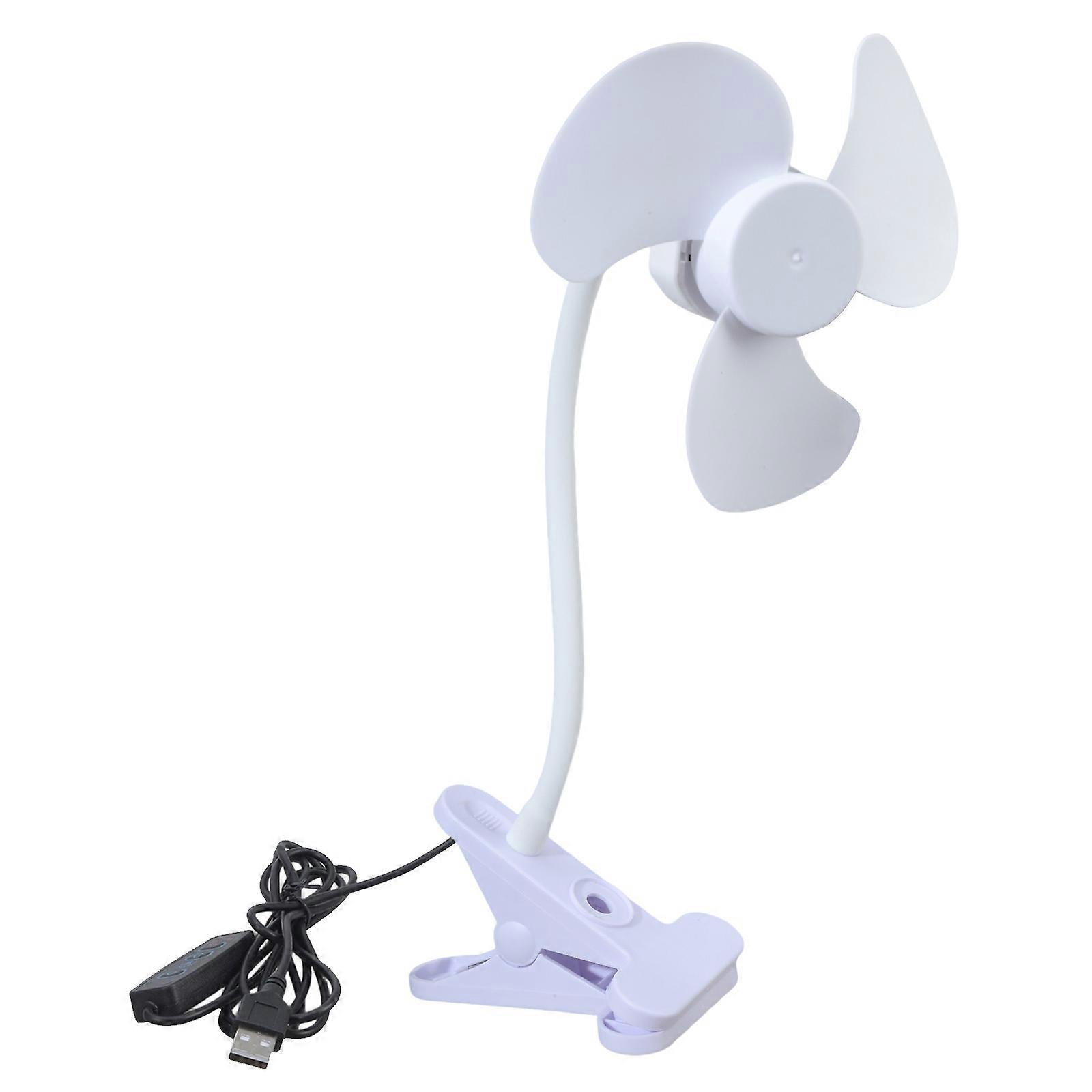 Multiple Position Clip On Fan 29.50cm Extendable Hose 3 Speed Setting with Switches Computer Accessory Multicolor