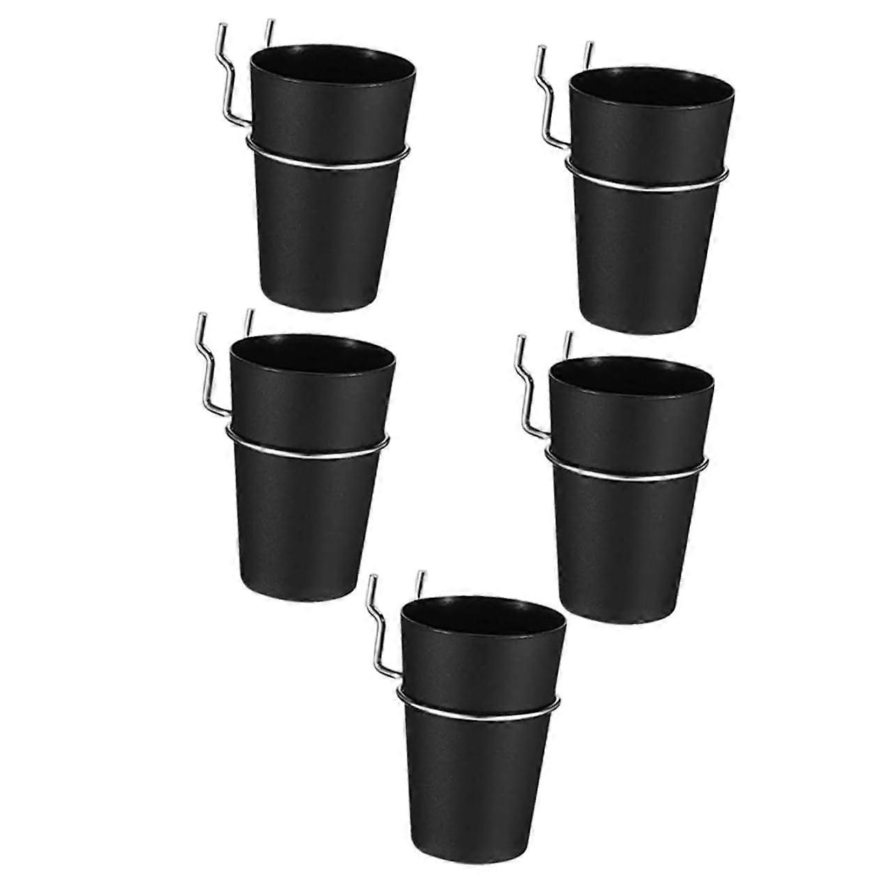 5 Piece Pegboard Storage Cup Set with Hooks - Durable and Stable Organizer for Small Parts, Ideal for Garage, Office, Craft Table, and Hobby Rooms