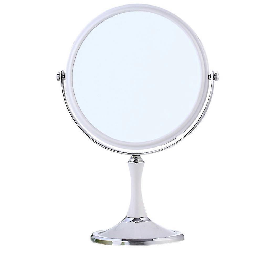 Magnifying Mirror Double-Sided Makeup Mirror 8-Inch White Elliptical Anti-Skid Base 1Pack