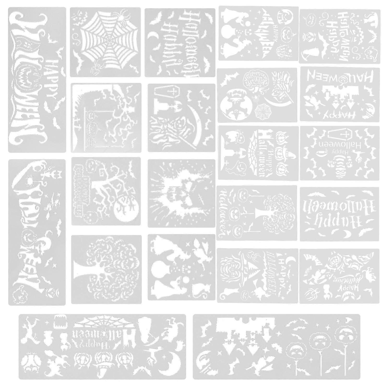 Drawing Stencils Plastic Halloween Decoration Stencils For Children And Adults Diy Painting Stencils Reusable 2 Sets