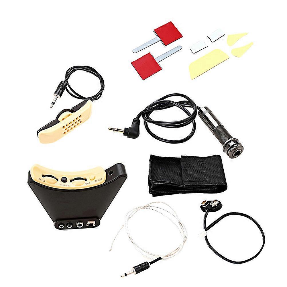 Portable Acoustic Guitar Pickup with Multi Function Microphone for Folk Guitars – Durable, Easy to Store for Music Lovers and Professionals