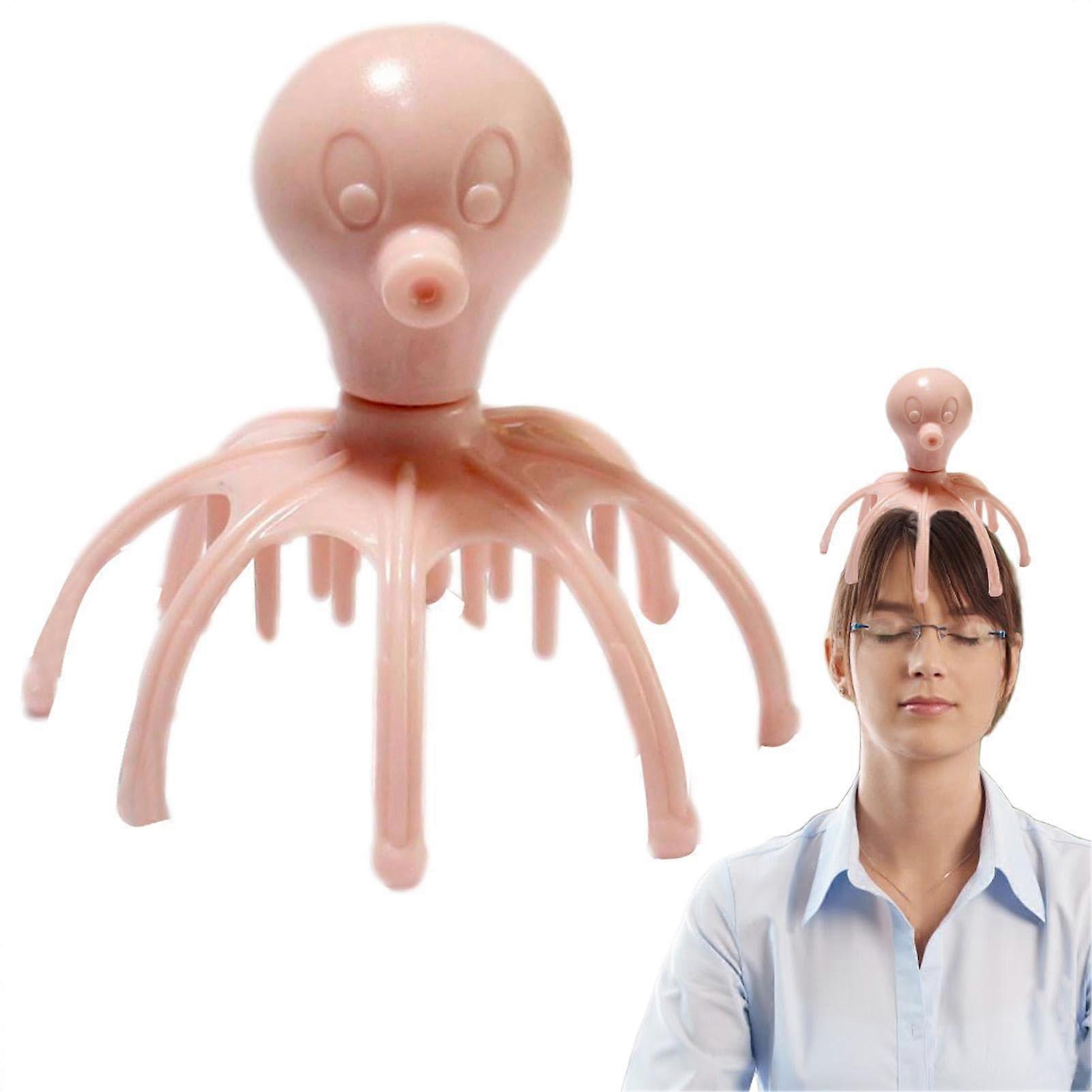 Octopus Head Massage Device, Manual Scalp Scratcher with 8 Claws, Portable Scalp Massager for Stress Relief in Spa