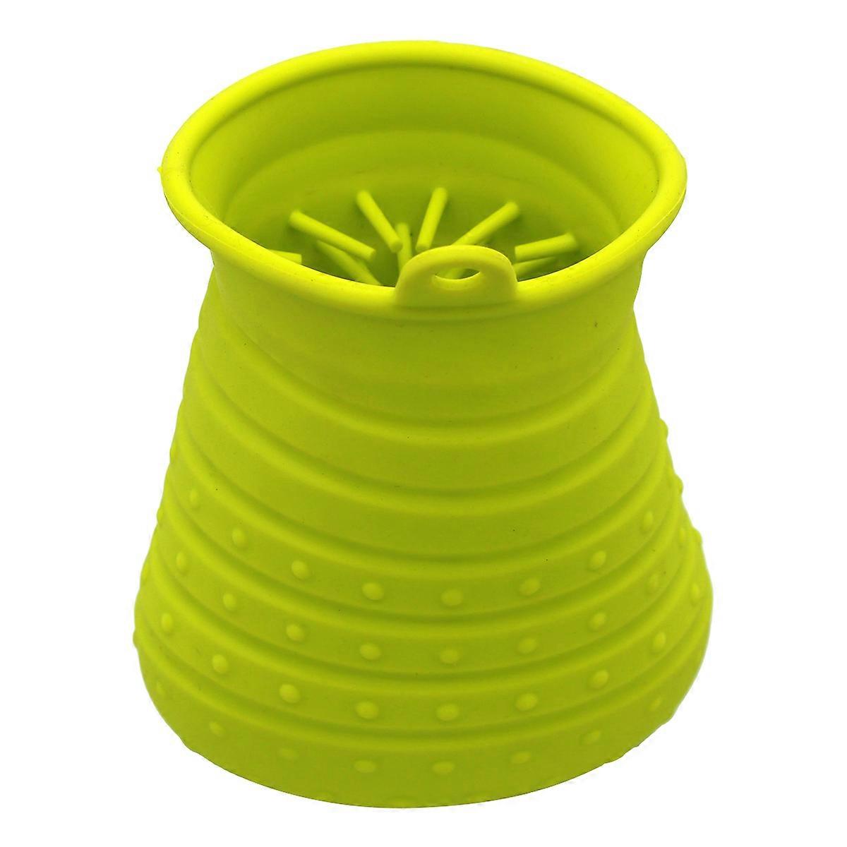Silicone Dual Purpose Foot washing Massager Pet Cleaning Tool Paw Cup Size S Green 2pcs