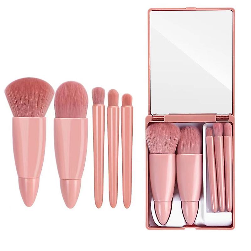 Makeup Brushes Set Portable 5pcs Multi-function Set With Mirror Blending Brush