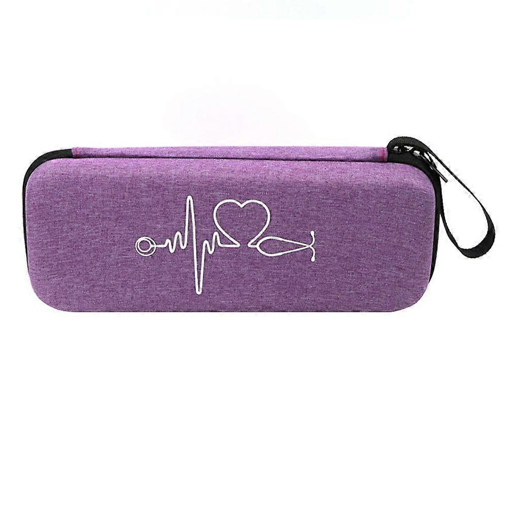 1pc Stethoscope Case Portable Bag Shockproof Stethoscope Box Multifunctional Portable Stethoscope Case Compatible for 3M Lit (Purple)