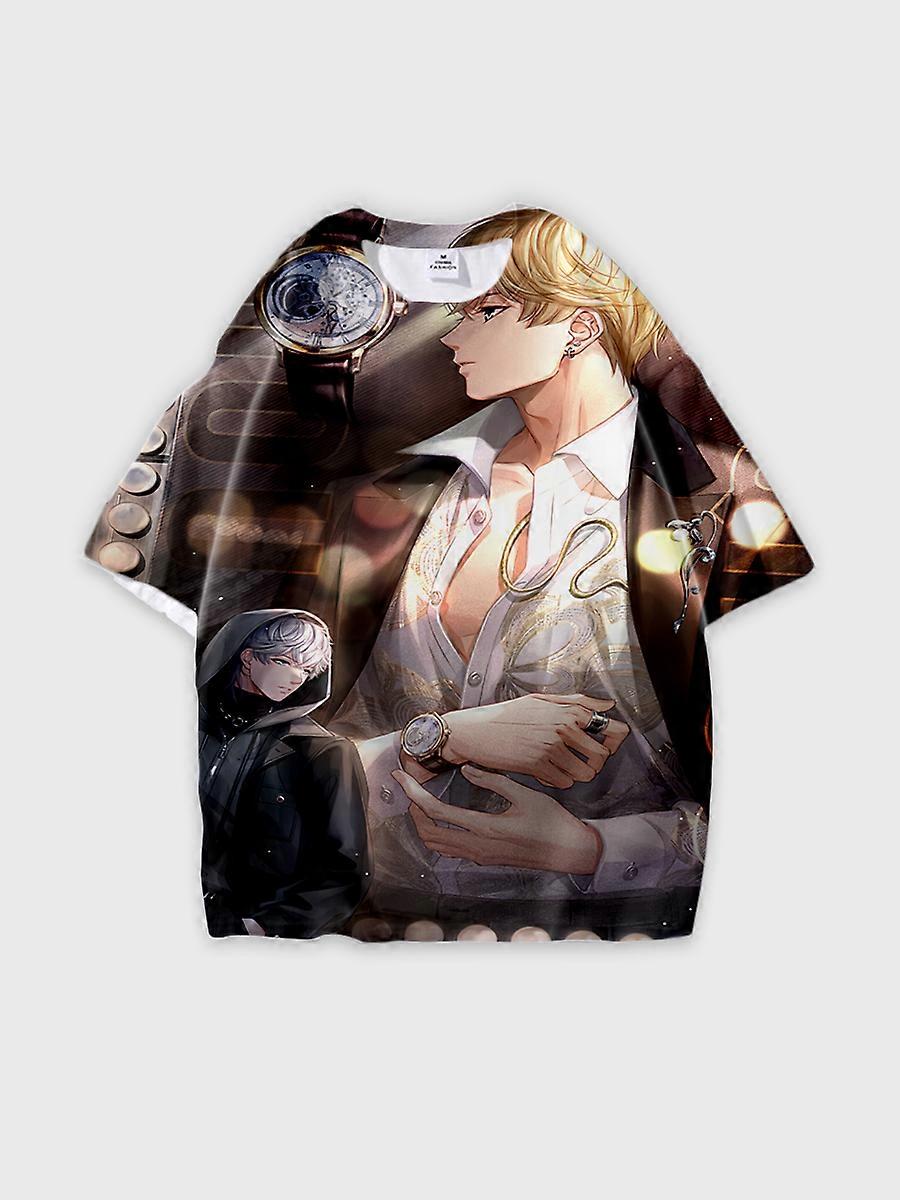 T-Shirt Rundhalsausschnitt Role Pattern locker kurzarm E3556