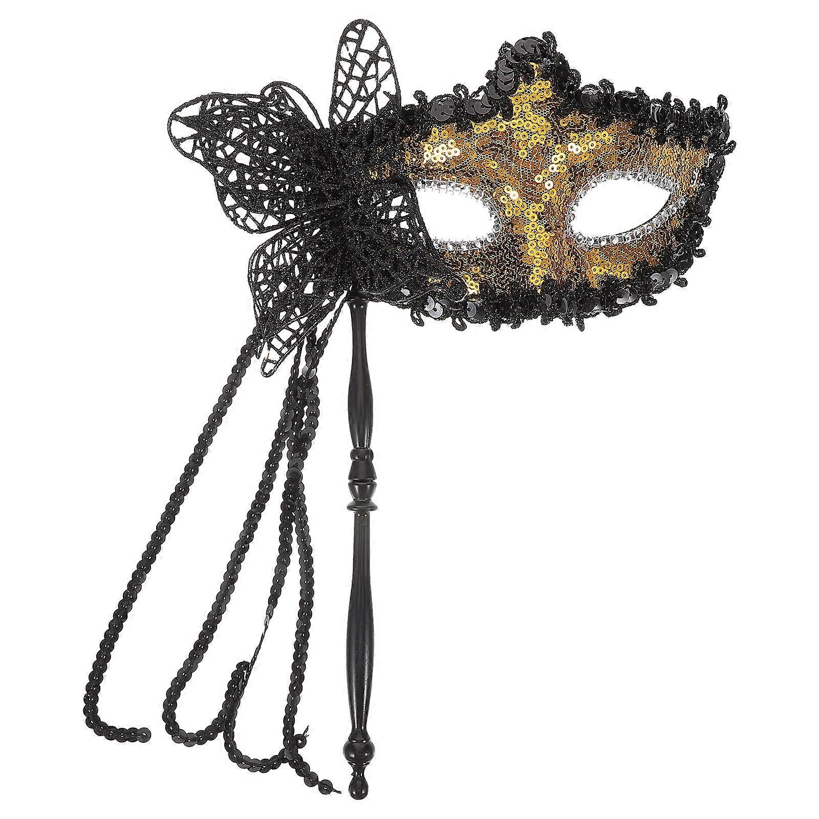 Half Mask Masquerade Mask Shiny Party Mask For Adults Fabric Material Lightweight Halloween 1Pack